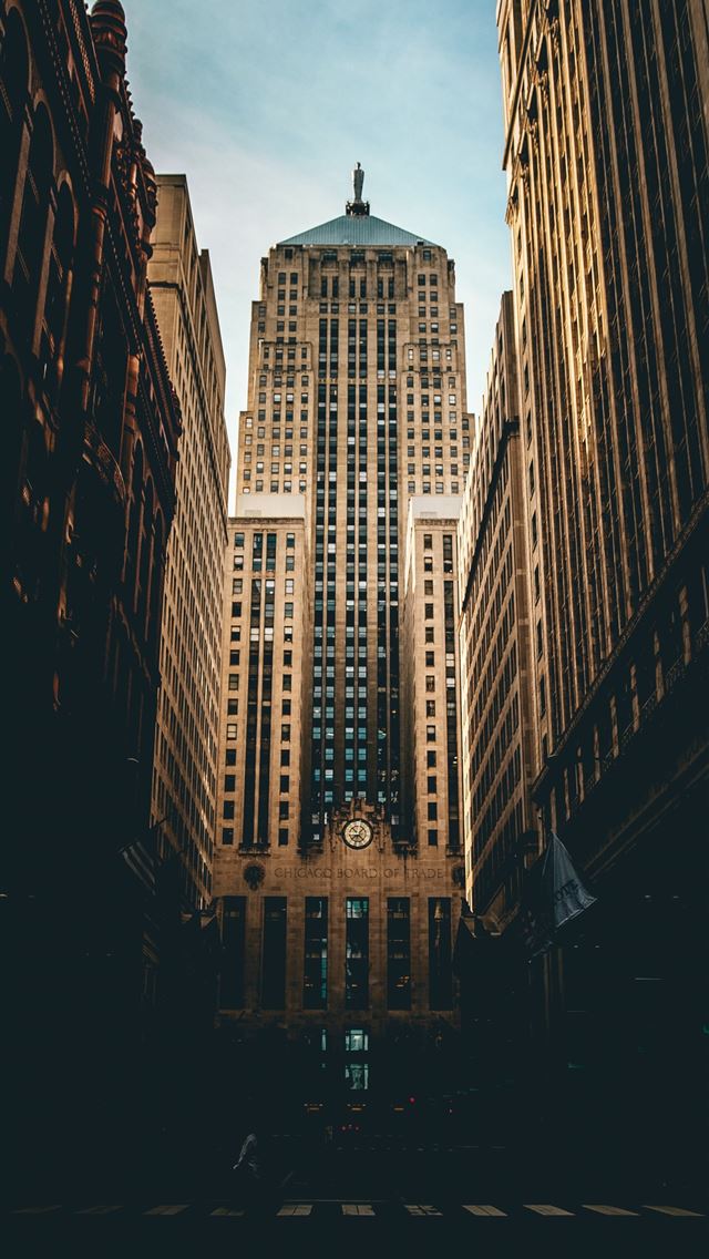 1284x2778 low angle photography of road straight to high ris... - chicago iPhone Wallpaper