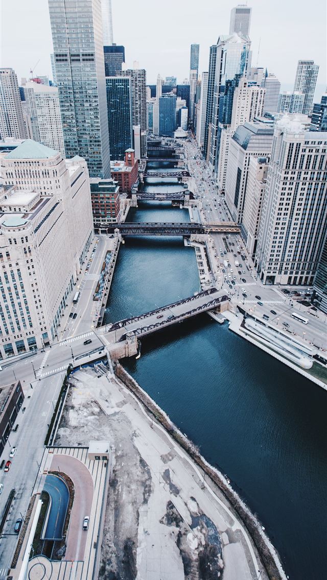 1284x2778 aerial view photography of city buildings with bod... -  iphone 13 Wallpaper