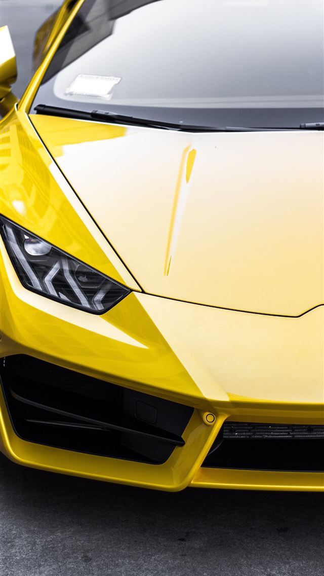 1284x2778 yellow sports car on top gray road - car iPhone Wallpaper