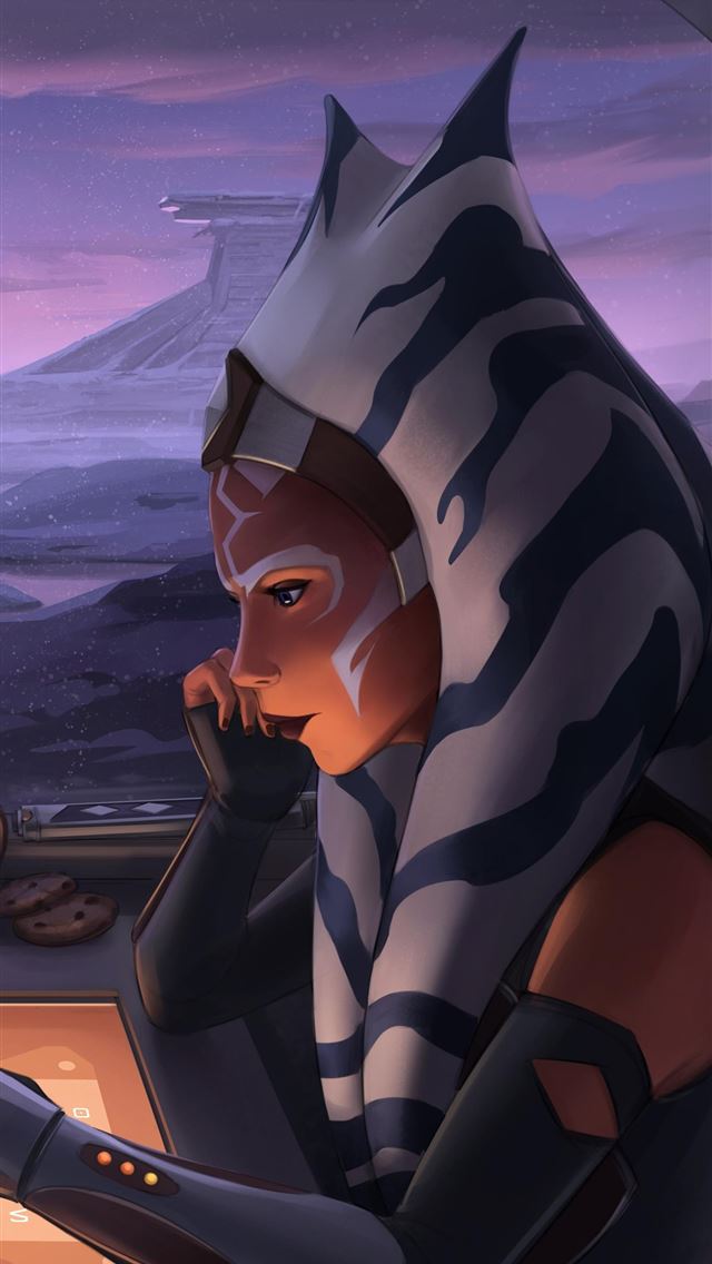 1284x2778 ahsoka tano star wars lofi - movies iPhone Wallpaper