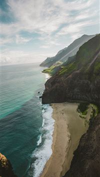 aerial photography of sea under cloudy sky during ... wallpaper