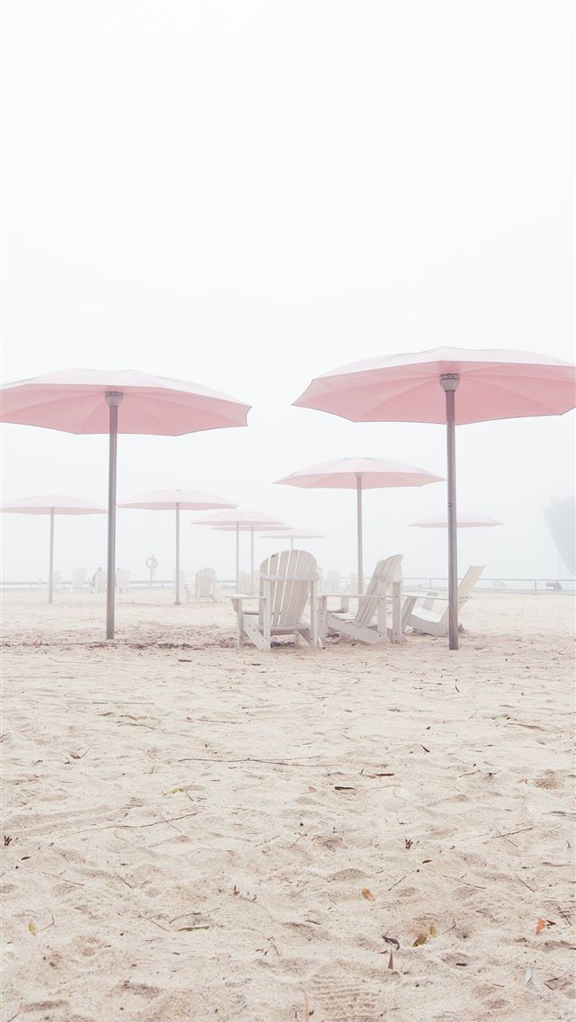 1284x2778 pink canopy umbrellas in beach - canada iPhone Wallpaper