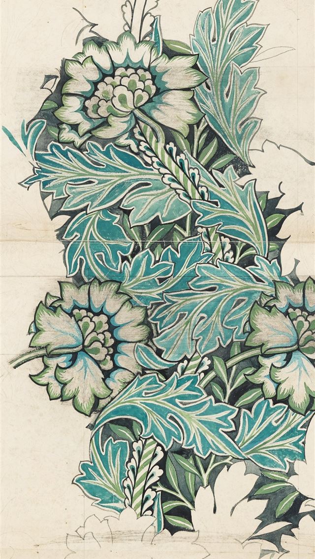 1284x2778 green and white floral wall decor - pattern iPhone Wallpaper