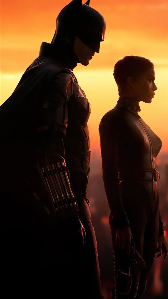 1284x2778 robert pattinson as batman and zoe kravitzs as cat... - movies iPhone Wallpaper