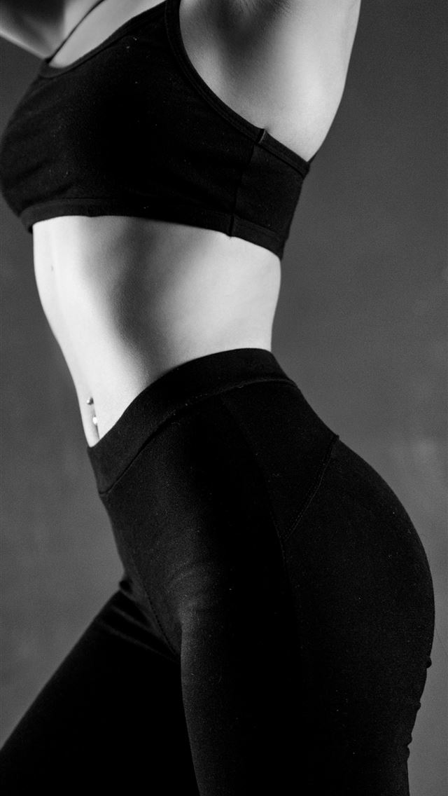 1284x2778 grayscale photo of person wearing sports bra and l... - quotes iPhone Wallpaper