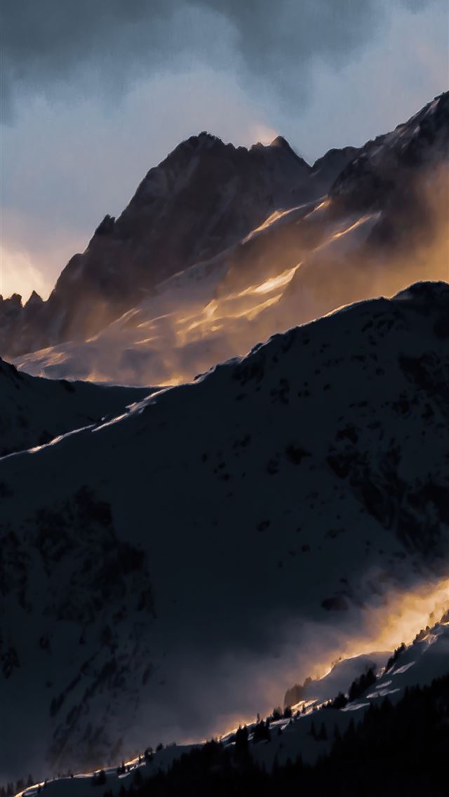 1284x2778 mountains clouds light 5k -  iphone 13 Wallpaper