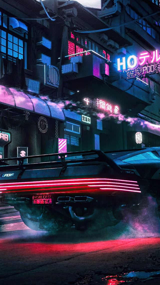 1284x2778 night chase in little china cyberpunk 2077 -  iphone 13 Wallpaper