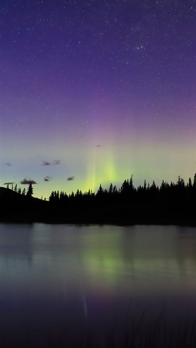 1284x2778 midnight lake aurora 4k -  iphone 13 Wallpaper