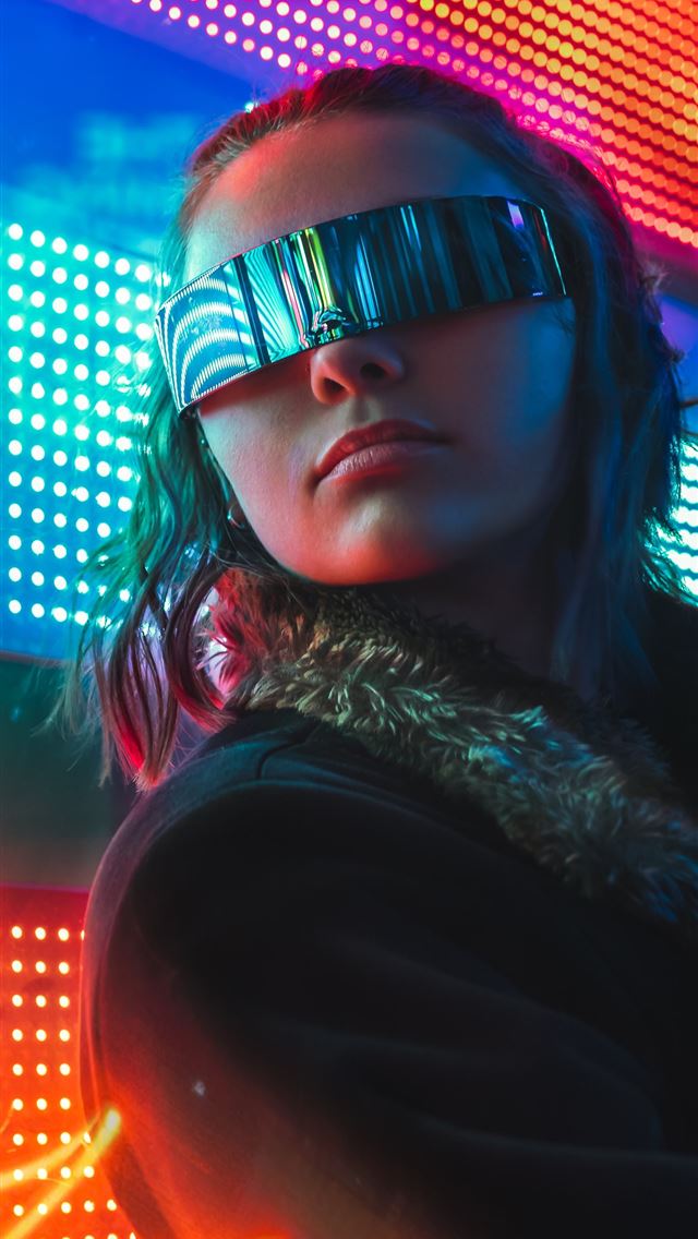 1284x2778 woman in black framed eyeglasses and brown fur coa... -  iphone 13 Wallpaper