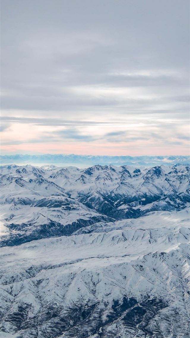 1284x2778 ice covered mountains aerial photography 5k -  iPhone Wallpaper