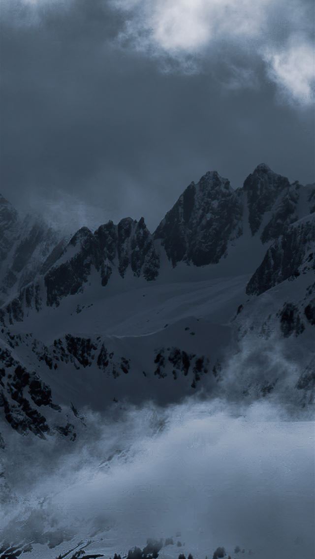 1284x2778 light clouds mountains snow 5k -  iphone 13 Wallpaper
