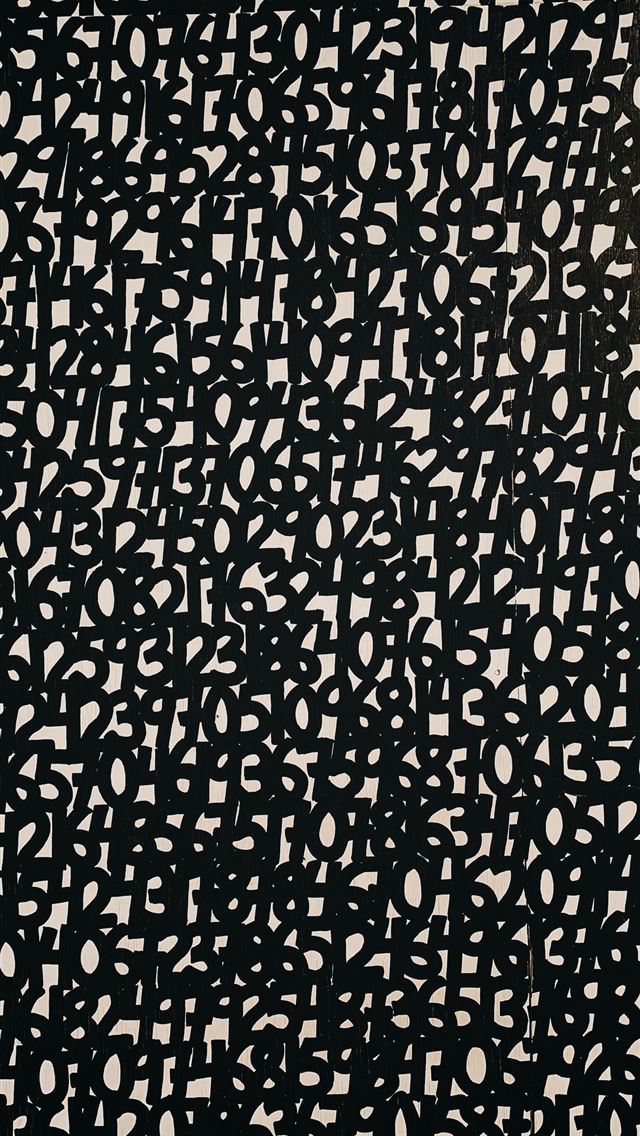 1284x2778 black numbers illustration - pattern iPhone Wallpaper