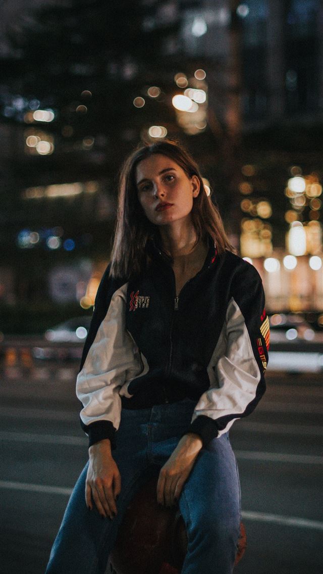 1284x2778 woman sitting on a fire hydrant - girls iPhone Wallpaper