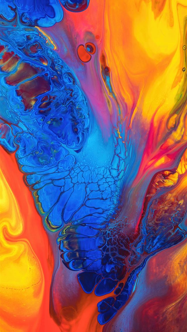 1284x2778 blue yellow and red abstract painting - texture iPhone Wallpaper
