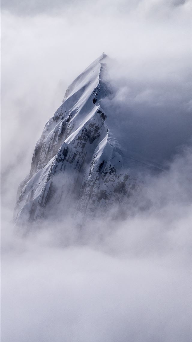 1284x2778 aerial view of snow covered mountain - mountain iPhone Wallpaper