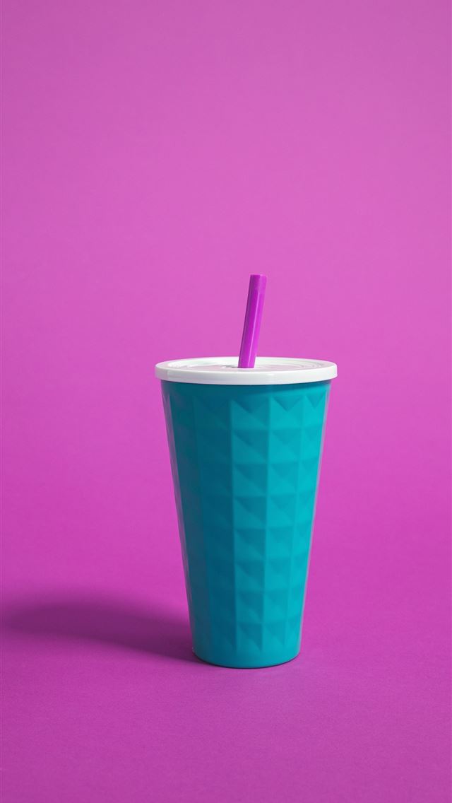 1284x2778 blue cup with straw - purple iPhone Wallpaper