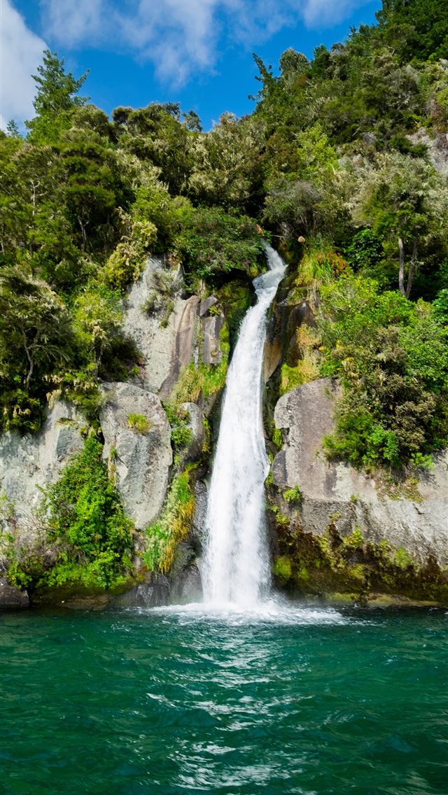 1284x2778 waterfalls surrounded with green leafed trees duri... - river iPhone Wallpaper