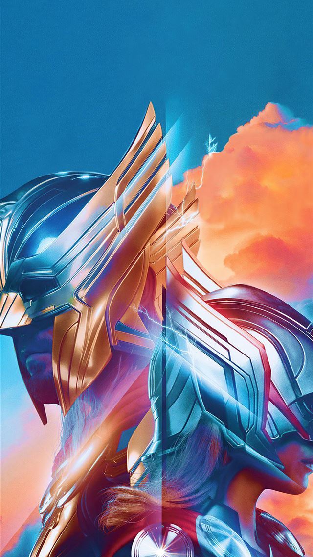 1284x2778 thor love and thunder illustrated poster -  iphone 13 Wallpaper