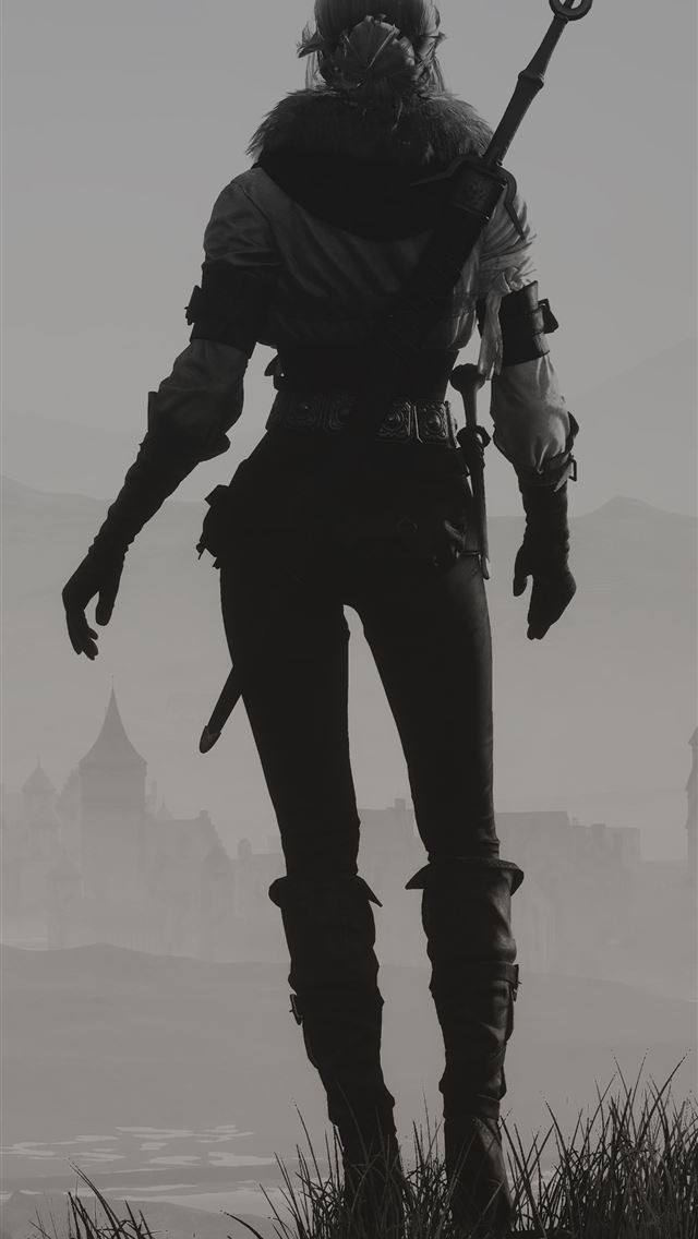 640x1136 ciri the witcher 3 wild hunt minimal 8k -  iPhone Wallpaper