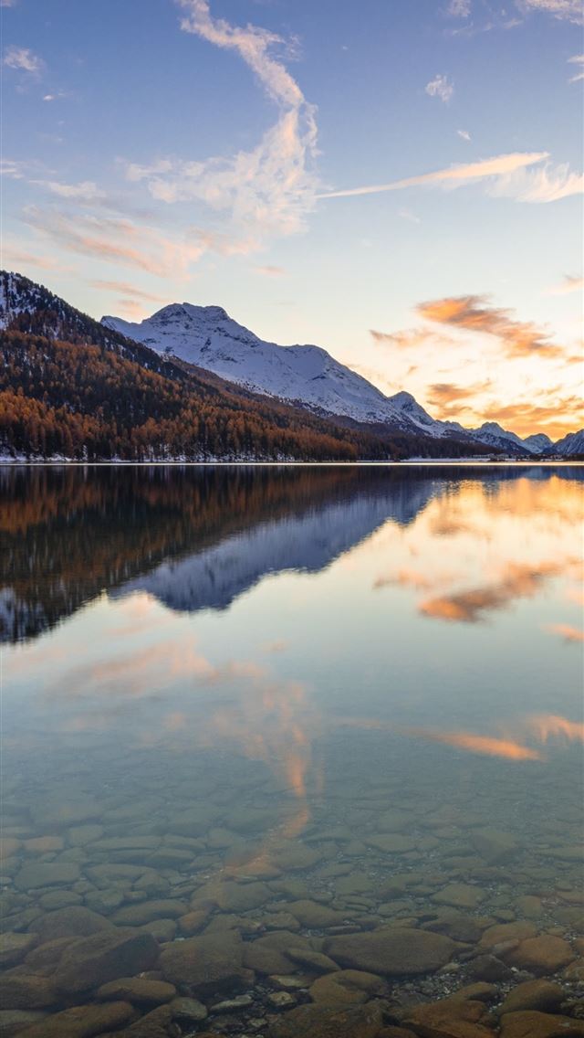 1284x2778 landscape water reflection mountains 4k -  iphone 13 Wallpaper