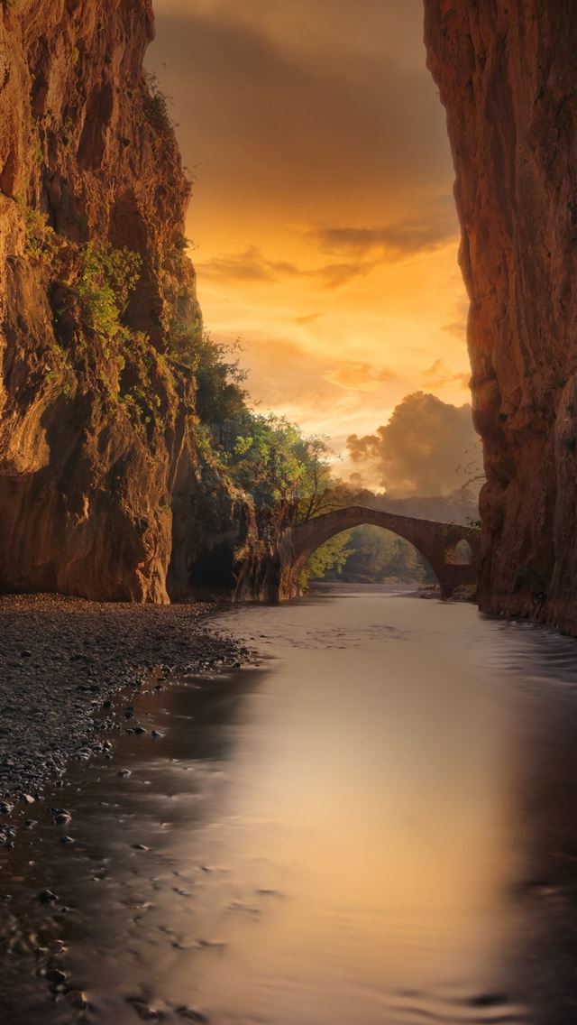 1284x2778 river canyon rocks gorge cliffs nature 5k -  iphone 13 Wallpaper