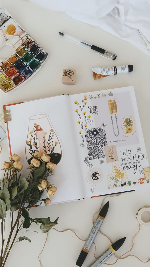 1290x2796 flatlay photography of stuffs on white surface - quotes iPhone Wallpaper