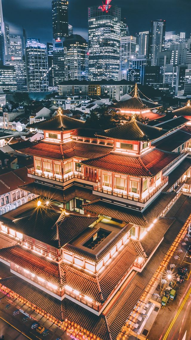 1290x2796 aerial photography of parked cars near building du... - singapore iPhone Wallpaper