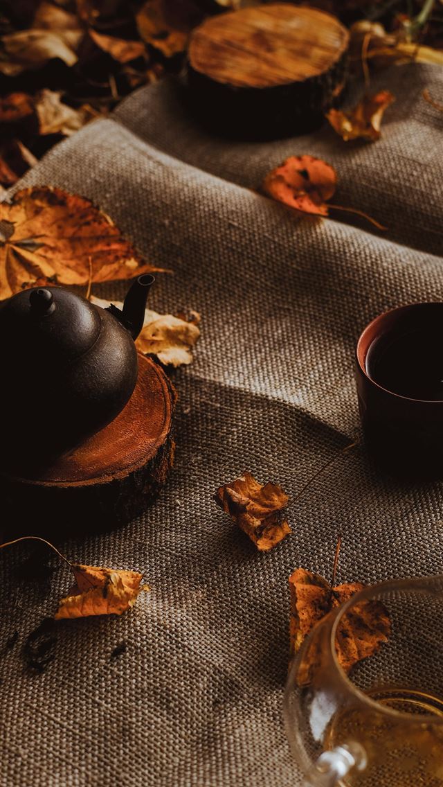1290x2796 black ceramic mug on brown wooden coaster -  iphone 14 Wallpaper