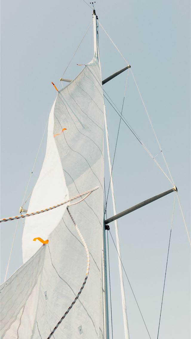 1290x2796 low angle photo of white sail - boat iPhone Wallpaper