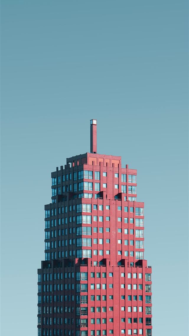 1290x2796 aerial photography of red and glass building - rotterdam iPhone Wallpaper