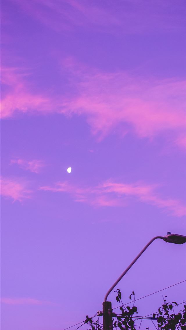 1290x2796 black street light under purple sky - purple iPhone Wallpaper