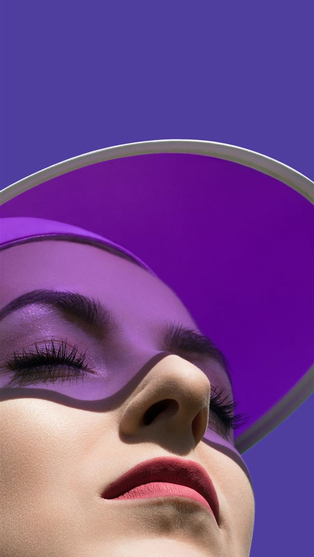 1290x2796 woman with purple hair and pink eye shadow - purple iPhone Wallpaper