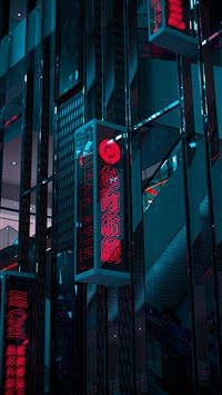 Tainan shopping mall neon lights wallpaper