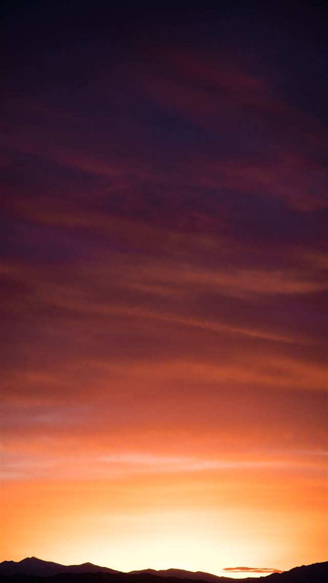 640x1136 silhouette of mountains during orange sunset -  iPhone Wallpaper