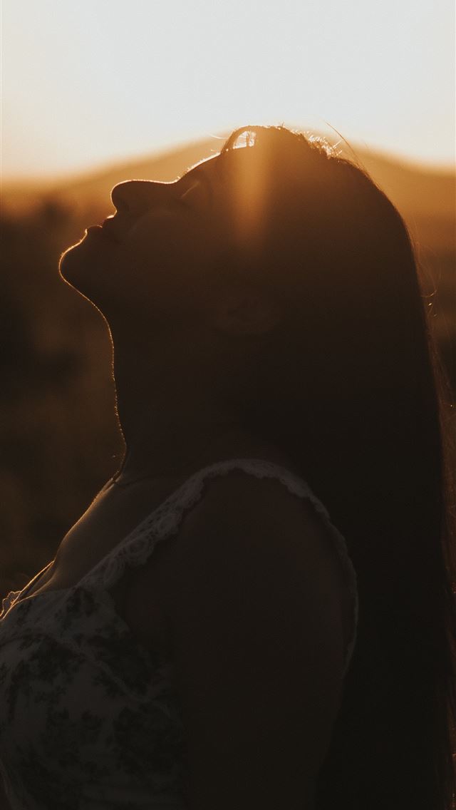 1290x2796 silhouette of woman during sunset - quotes iPhone Wallpaper