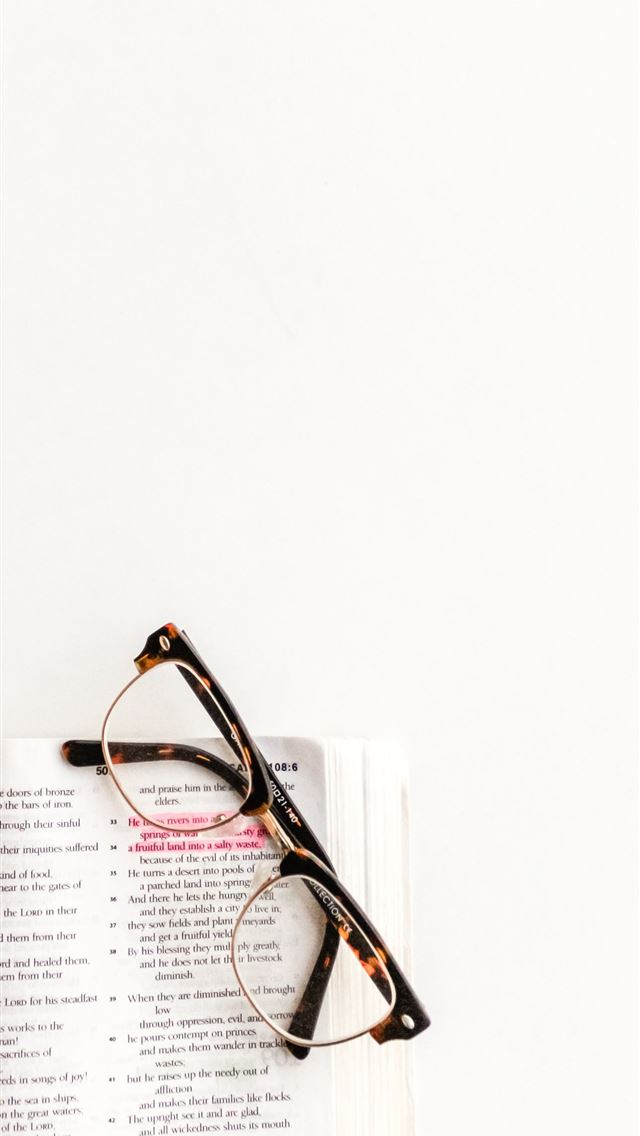 1290x2796 gold framed eyeglasses - bible iPhone Wallpaper