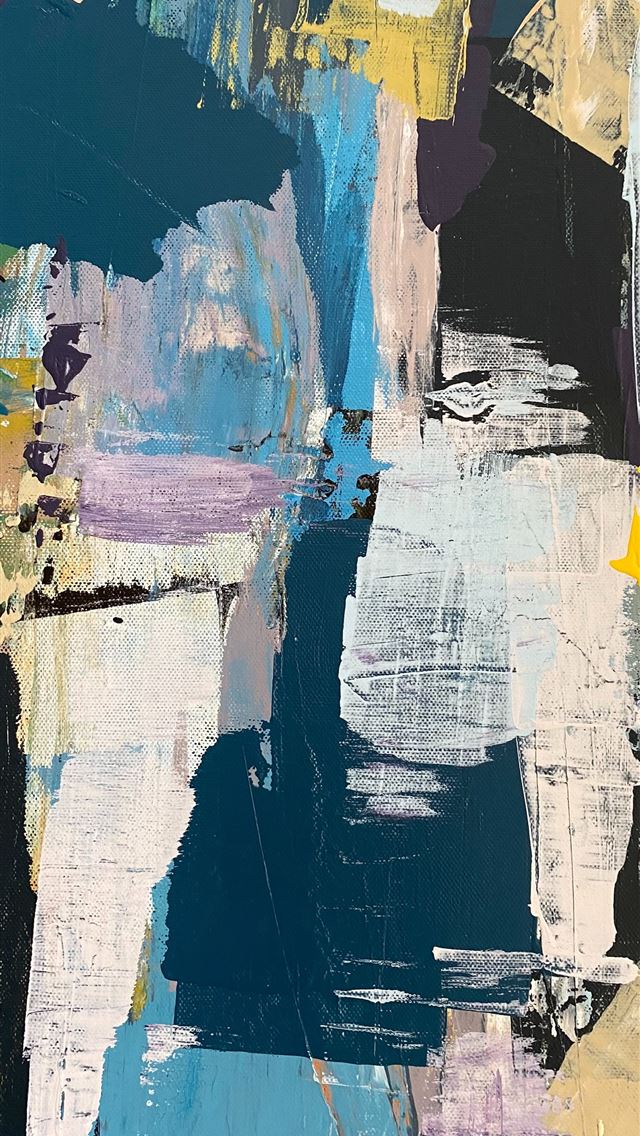 1290x2796 blue white and yellow abstract painting - art iPhone Wallpaper