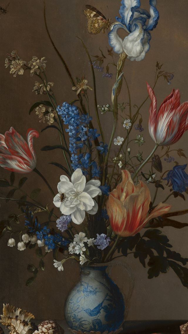 1290x2796 red and blue floral textile - art iPhone Wallpaper