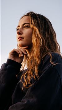 woman in black long sleeve shirt wallpaper