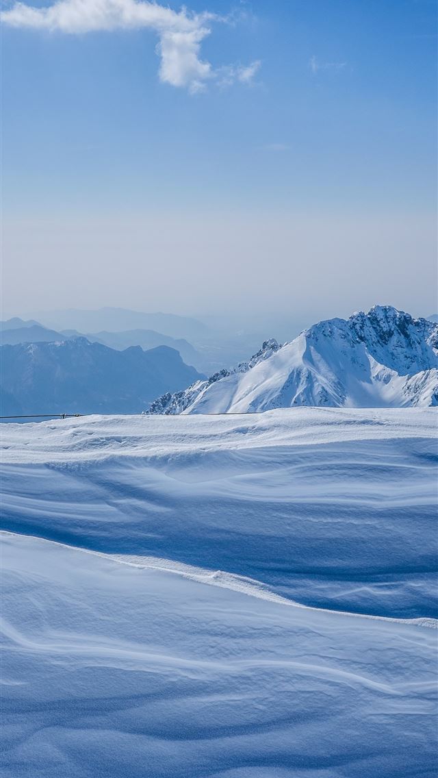 1290x2796 landscape photography of snow plain and mountain - winter iPhone Wallpaper