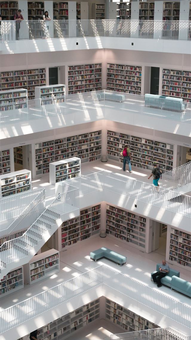 1290x2796 white library -  iphone 14 Wallpaper