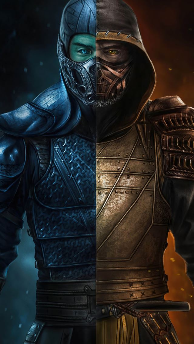 1290x2796 subzero and scorpion mortal kombat movie art -  iphone 14 Wallpaper