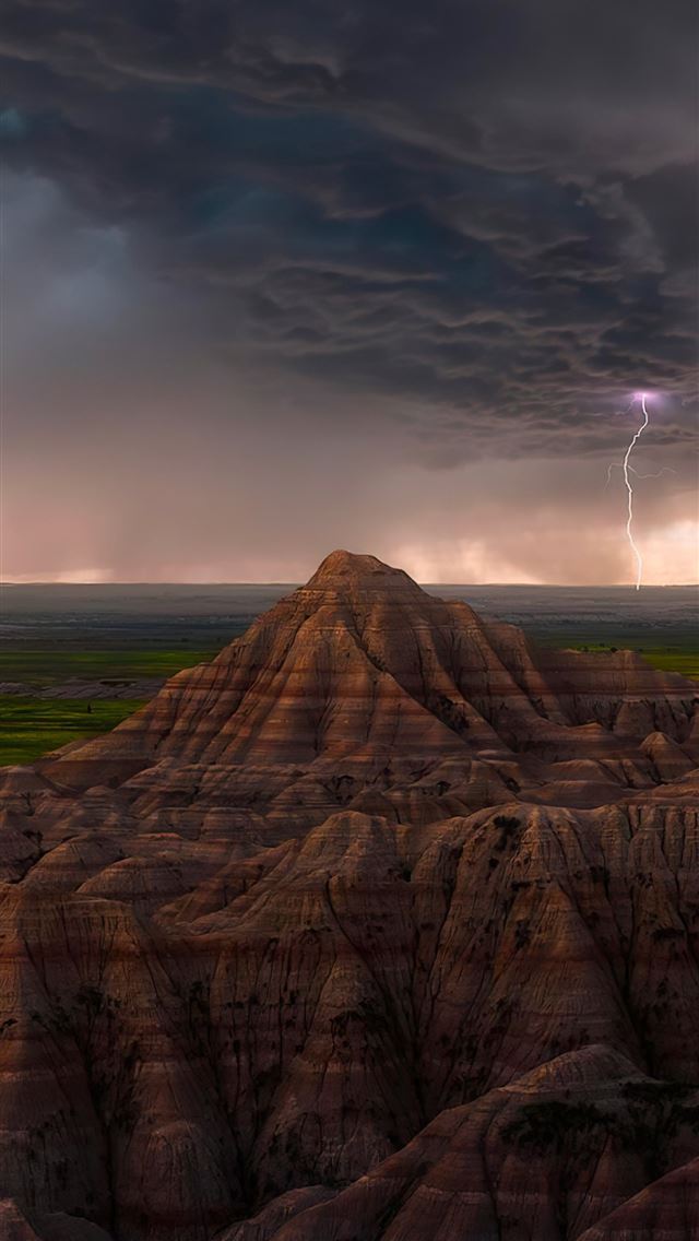 1290x2796 thunderstorm over the badlands of south dakota -  iPhone Wallpaper