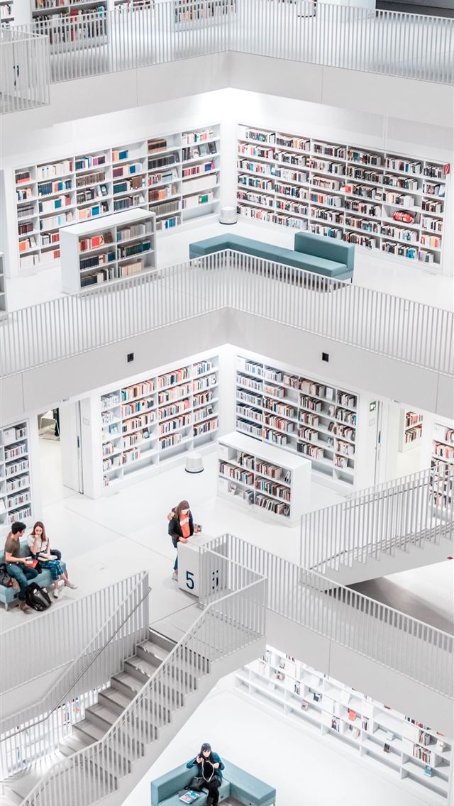 1290x2796 people inside library - cyan iPhone Wallpaper