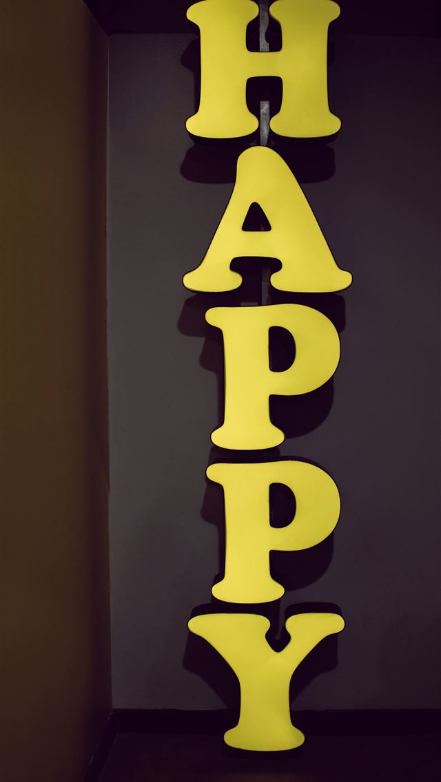 1290x2796 yellow happy text - yellow iPhone Wallpaper