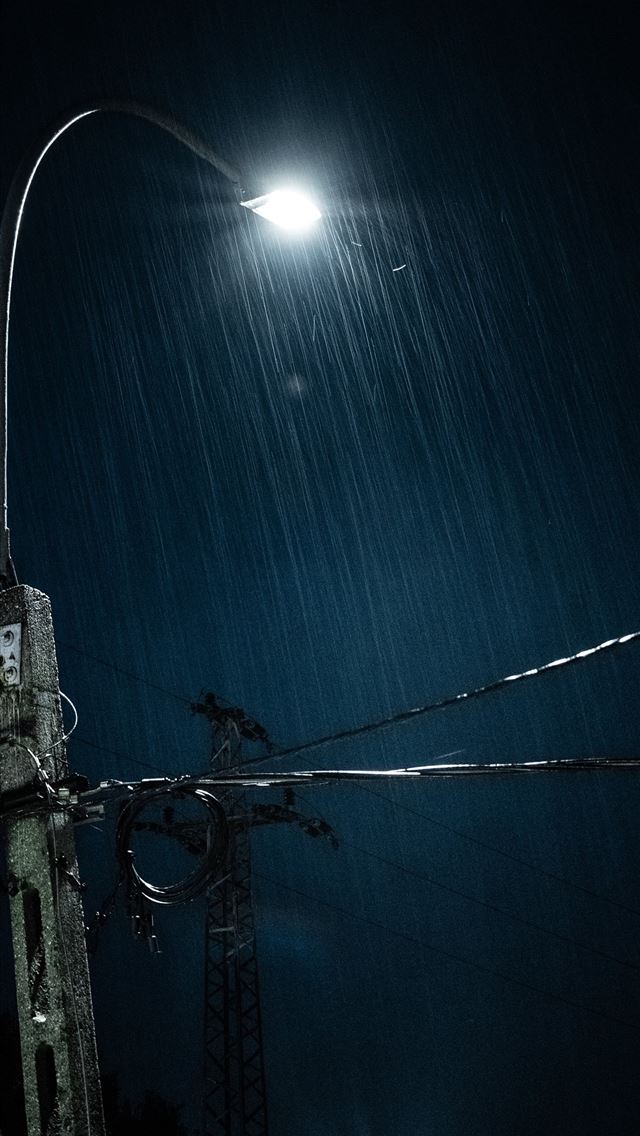 1290x2796 turned on electric post - rain iPhone Wallpaper