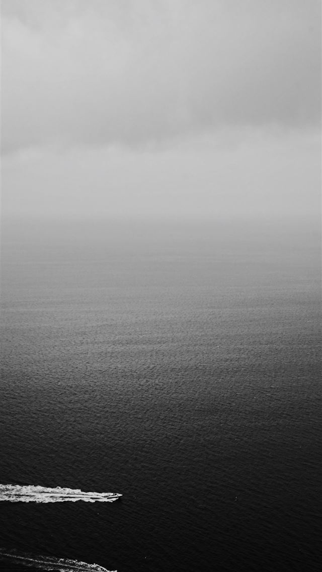 1290x2796 grayscale photography of two boats on a body of wa... - dark (black) iPhone Wallpaper