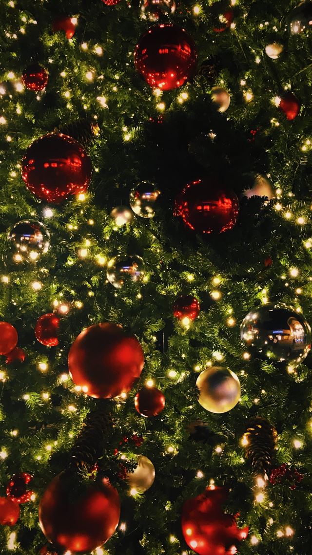 640x1136 view photography of Christmas tree with baubles an... -  iPhone Wallpaper