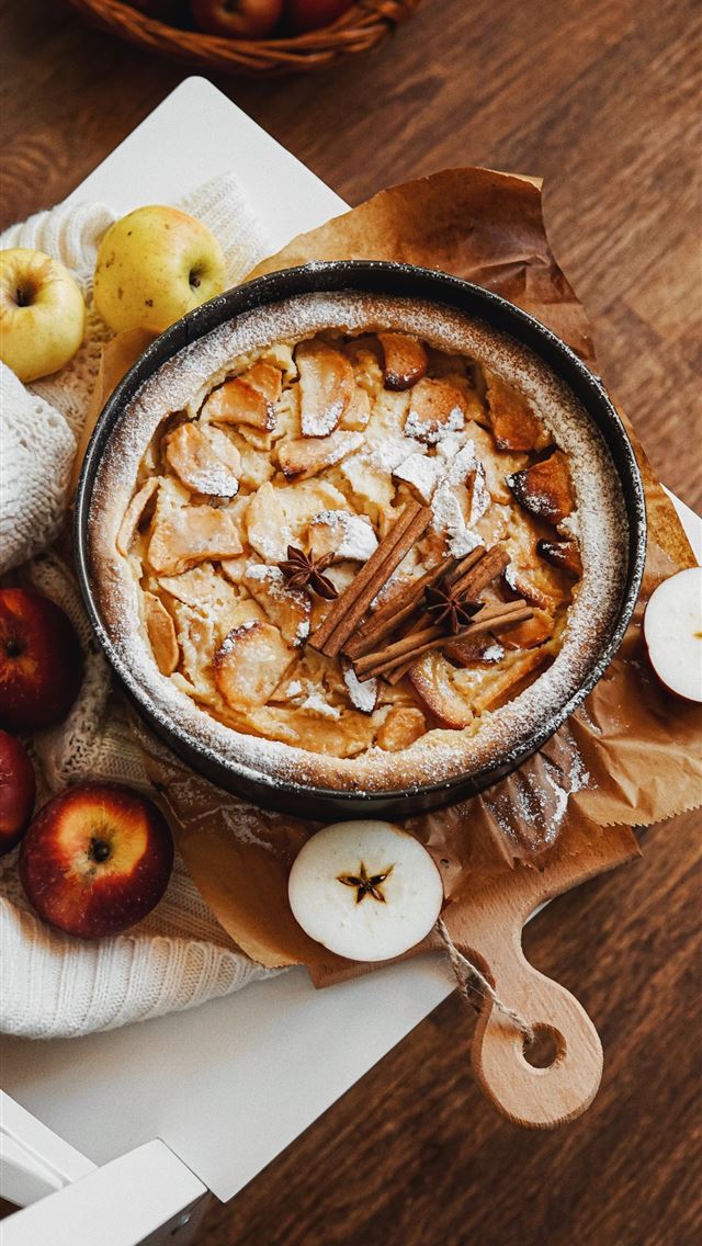 1290x2796 pie on black tray - autumn iPhone Wallpaper