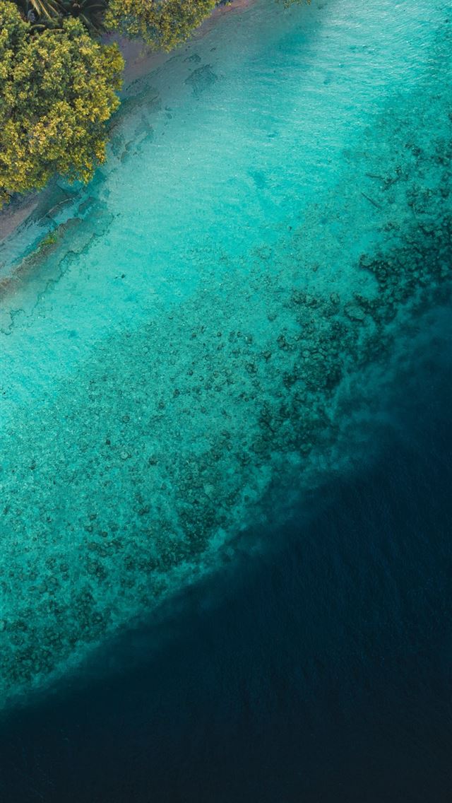 1290x2796 aerial photography of blue island - ocean iPhone Wallpaper